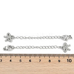 Brass Micro Pave Cubic Zirconia Ends with Chains&nbsp;KK-U043-06P