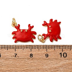 Brass Enamel Pendants&nbsp;KK-CJC0013-10G-RS