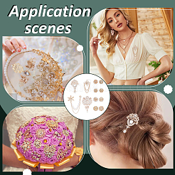 16Pcs 5 Styles Flower Alloy Rhinestone Brooches for Clothes&nbsp;JEWB-NB0001-26KCG