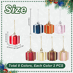 16Pcs 8 Colors Christmas Theme Plastic Pendant Decorations&nbsp;AJEW-NB0005-46