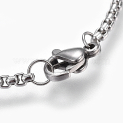 Non-Tarnish 304 Stainless Steel Box chain Necklaces&nbsp;NJEW-F242-13P-A