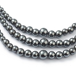 Non-Magnetic Synthetic Hematite & Turquoise Beades 3 Layer Necklaces&nbsp;NJEW-H307-01A