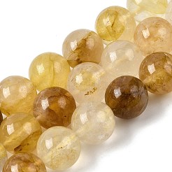 Natural Yellow Hematoid Quartz Beads Strands&nbsp;G-K365-D01-12mm