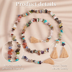 Gemstone Chips Pendant Decorations&nbsp;HJEW-AB00564