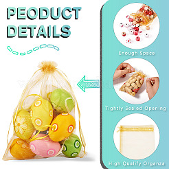 60Pcs 6 Styles Organza Bags Jewellery Storage Pouches Wedding Favour Party Mesh Drawstring Gift&nbsp;OP-TA0001-08