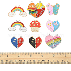 9 Sets 9 Styles Alloy Enamel Split Pendants&nbsp;FIND-FS0004-23