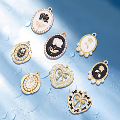 16Pcs 8 Styles Alloy Enamel Pendants&nbsp;FIND-SC0023-26
