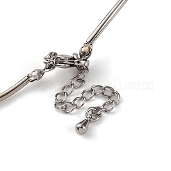 Rack Plating Brass & ABS Plastic Pearl Beads Round Link Chain Necklaces for Women&nbsp;NJEW-C059-08P