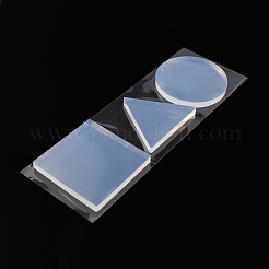 3Pcs Square & Triangle & Flat Round Plastic Gel Printing Plate for Arts and Crafts&nbsp;DIY-WH0622-095