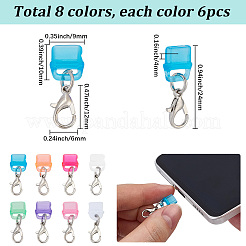 48Pcs 8 Colors PVC Plastic Mobile Dustproof Plugs&nbsp;HJEW-SC0003-31B