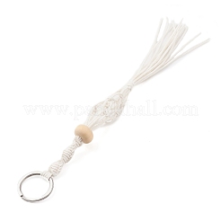Waxed Cotton Cord Braided Macrame Pouch Empty Stone Holder for Pendant Keychain Making&nbsp;KEYC-JKC00536