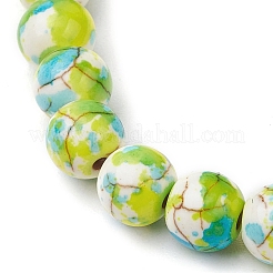 Synthetic Dyed Turquoise Beaded Stretch Bracelets for Women Men&nbsp;BJEW-JB11549-01