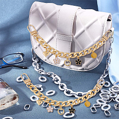 2Pcs Aluminum Curb Chains Purse Strap Extenders Straps&nbsp;FIND-FH0006-15