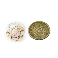 Natural Shiva Eye Shell Finger Rings&nbsp;RJEW-TA00174