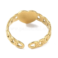 Ion Plating(IP) 304 Stainless Steel Curb Chain Cuff Finger Rings&nbsp;RJEW-L107-050G-01
