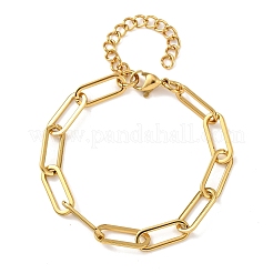 304 Stainless Steel Paperclip Chain Bracelets for Women&nbsp;BJEW-F536-22G