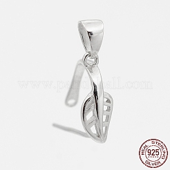 Anti-Tarnish Trendy Rhodium Plated 925 Sterling Silver Pinch Bails&nbsp;STER-M088-10B