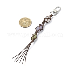 Natural Quartz Crystal Macrame Pouch Tassel Pendant Decorations&nbsp;KEYC-TA00023-02