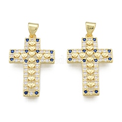 Brass Micro Pave Cubic Zirconia Pendants&nbsp;KK-G431-30G-03
