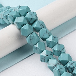 Synthetic Dyad Turquoise Star Cut Round Beads Strands&nbsp;G-M418-C02-01
