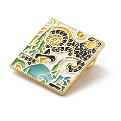 Brass Micro Pave Cubic Zirconia Pendants with Enamel&nbsp;KK-H458-07G-02