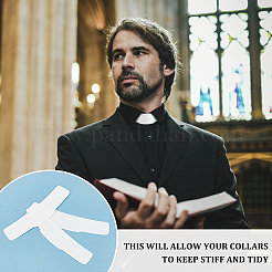 50Pcs Plastic Tab Collar for Clergy Shirt&nbsp;AJEW-BC0003-64B