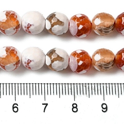 Dyed & Heated Natural Fire Crackle Agate Beads Strands&nbsp;G-P539-B01-12