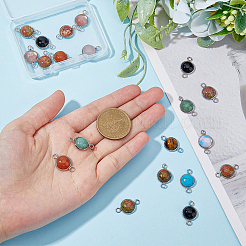 20Pcs Natural & Synthetic Mixed Gemstone Connector Charms&nbsp;G-UN0001-22B