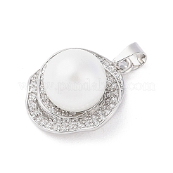 Brass Micro Pave Cubic Zirconia Pendants&nbsp;ZIRC-I066-06P-01