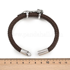 11.5MM Microfiber Leather Braided Cord Leopard Bracelets&nbsp;BJEW-H631-02AS-02