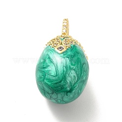 Rack Plating Brass Micro Pave Cubic Zirconia Enamel Pendants&nbsp;KK-M230-10G