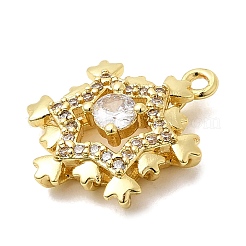 Christmas Brass Micro Pave Cubic Zirconia Pendants&nbsp;KK-L258-04G-E01