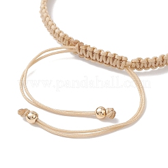 Brass Beaded Braided Bead Bracelets&nbsp;BJEW-JB12817-01