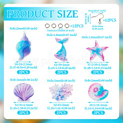 DIY Ocean Themed Acrylic & Stainless Steel Dangle Earring Jewelry Kits&nbsp;DIY-TA0010-53