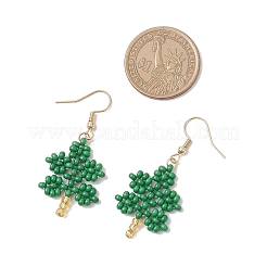 Handmake Glass Seed Beads Tree Dangle Earrings&nbsp;EJEW-MZ00515