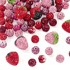 60Pcs Handmade Polymer Clay Rhinestone Clay Beads&nbsp;CLAY-BT0001-11