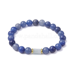 4Pcs 4 Styles 8mm Round Natural Rose Quartz & Blue Aventurine & Flower Amazonite & Amethyst Beaded Stretch Bracelets&nbsp;BJEW-TA00508
