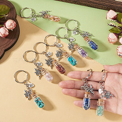 14Pcs 7 Styles Glass Wish Bottle Keychains&nbsp;KEYC-TADJ00010