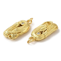 Rack Plating Brass Micro Pave Cubic Zirconia Pendants&nbsp;KK-C030-10G