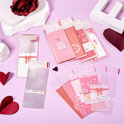 120Pcs 6 Styles Valentine's Day Rectangle Plastic Cellophane Bags&nbsp;OPC-TA0001-06