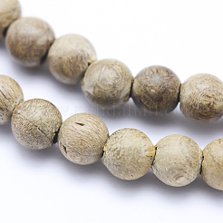 Natural Camphor Wood Beads Strands&nbsp;WOOD-P011-09-4mm