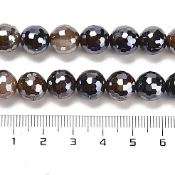 Electroplated Natural Agate Round Beads Strands&nbsp;G-L598-A01-03B