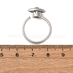 Brass Micro Pave Cubic Zirconia Rotating Cuff Rings&nbsp;RJEW-S636-02P