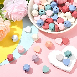 80Pcs 2 Styles Spray Painted Natural Maple Wood Beads&nbsp;WOOD-YW0001-36