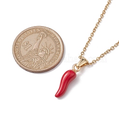 Alloy Enamel Italian Horn Pendant Necklaces&nbsp;NJEW-JN04728