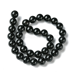 Natural Dyed & Heated Black Onyx Round Beads Strand&nbsp;X-G-L087-12mm-01