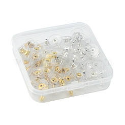 100Pcs 2 Colors Brass Clutch Earring Backs with Pad&nbsp;KK-FS0001-14