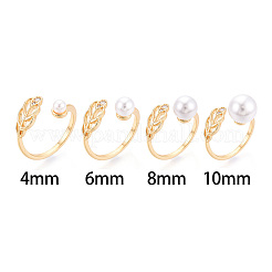 Leaf Brass Micro Pave Cubic Zirconia Cup Peg Ring Settings&nbsp;KK-N274-07G