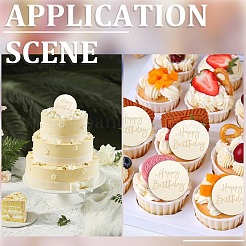 21Pcs Mirror Effect Acrylic Birthday Cupcake Insert Card Decoration&nbsp;AJEW-SP0001-65A