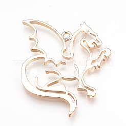 Rack Plating Alloy Open Back Bezel Big Pendants&nbsp;PALLOY-Q351-11RG-FF